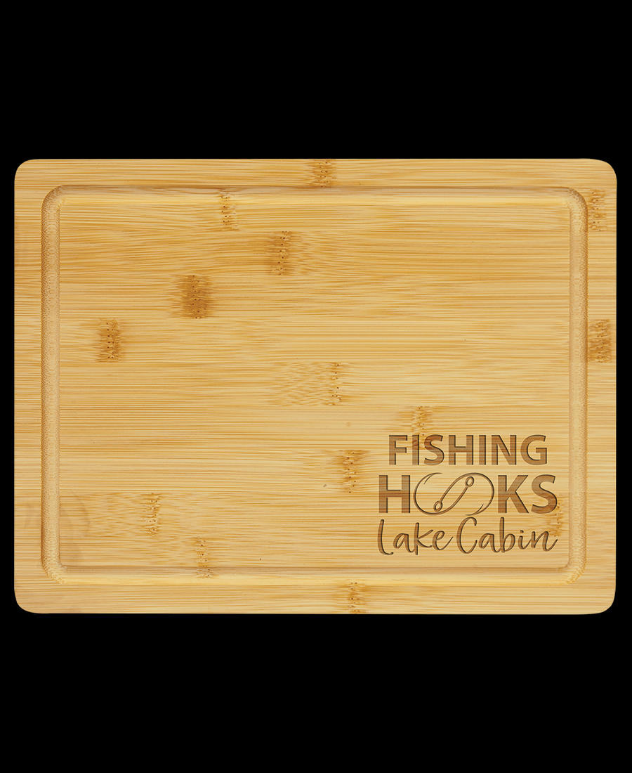 Custom Engraved Bamboo Cutting Board with Drip Ring