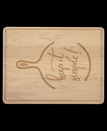 Custom Engraved Maple Cutting Board with Drip Ring