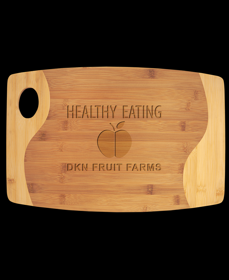 Custom Engraved Bamboo 2-Tone Cutting Board with Handle