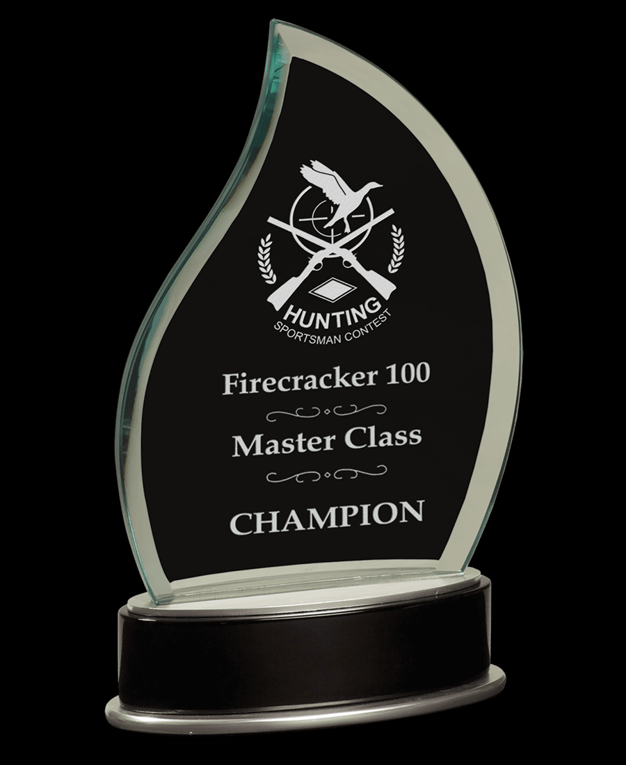 Custom Jade Flame Metro Glass Award