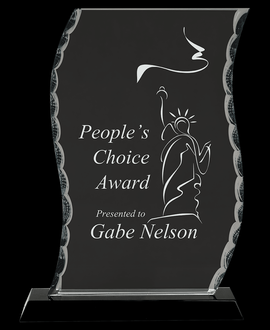Custom Scroll Facet Glass Award